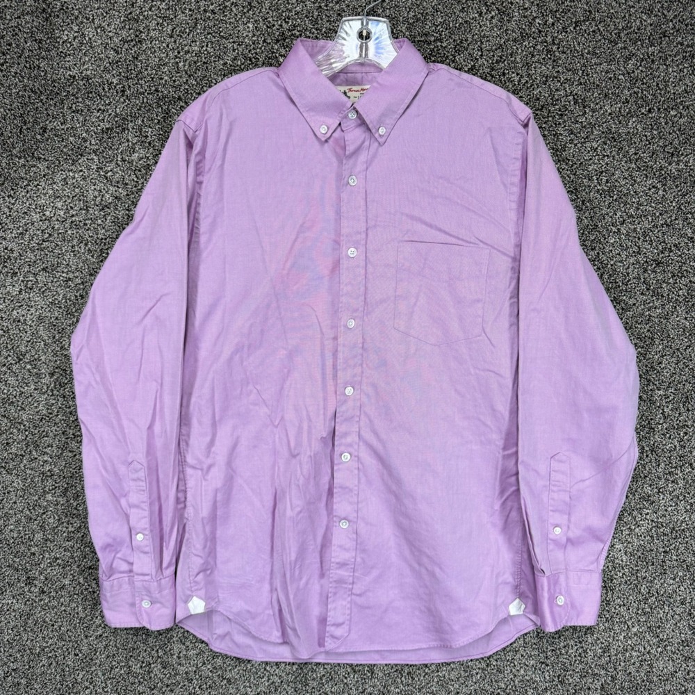 J Crew Dress Shirt Mens M 15/15.5 Purple Oxford Cotton Button Down Thomas Mason